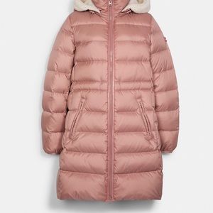 Coach long slim puffer